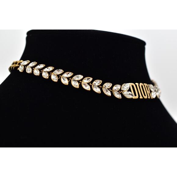 Christian Dior Vintage Logo Choker Necklace Revolution Crystal Authentic Y2K - Picture 6 of 12